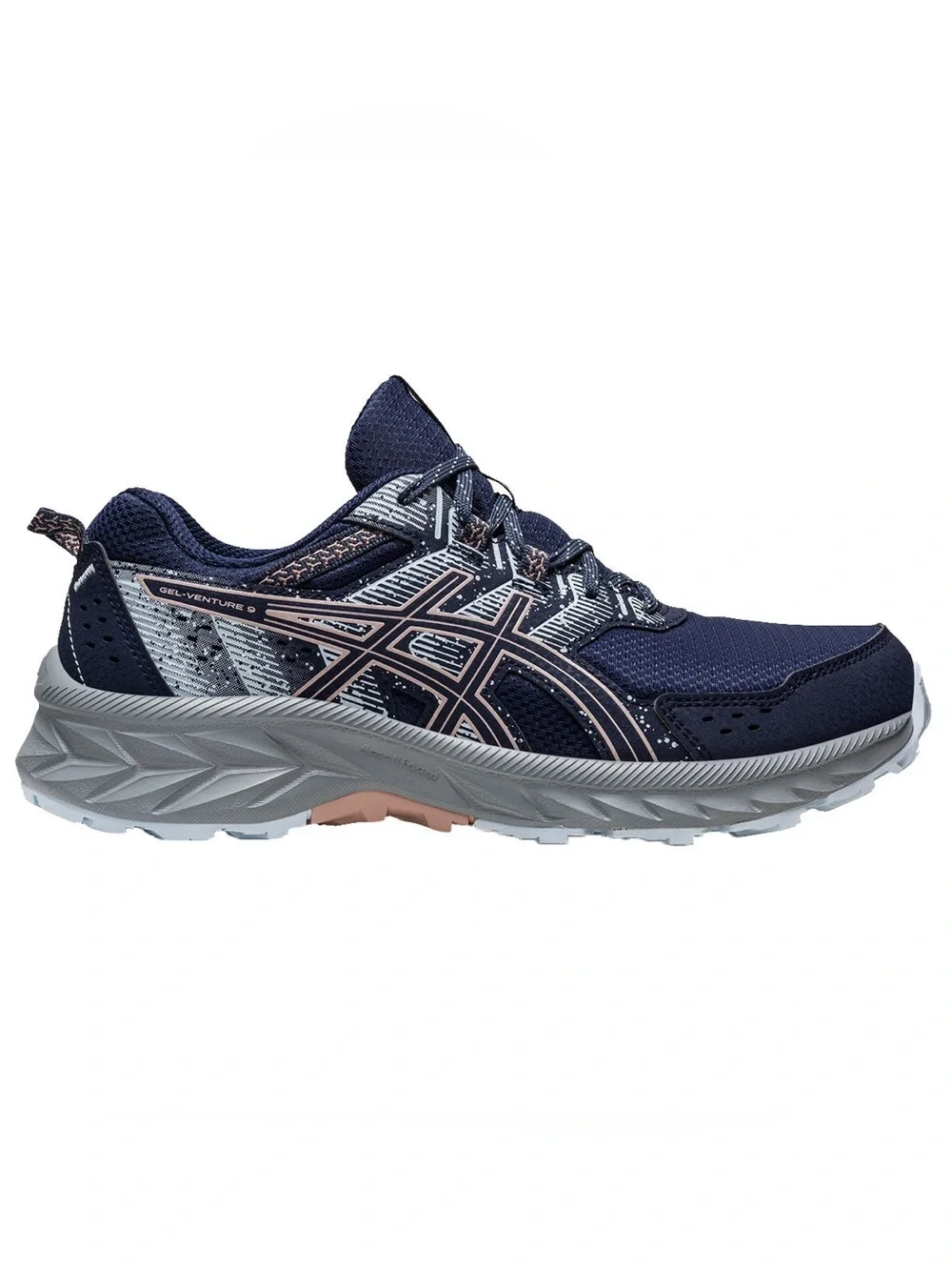 NIB ASICS Gel Venture 9 Trail Running Shoes Navy Womens Size 8.5
